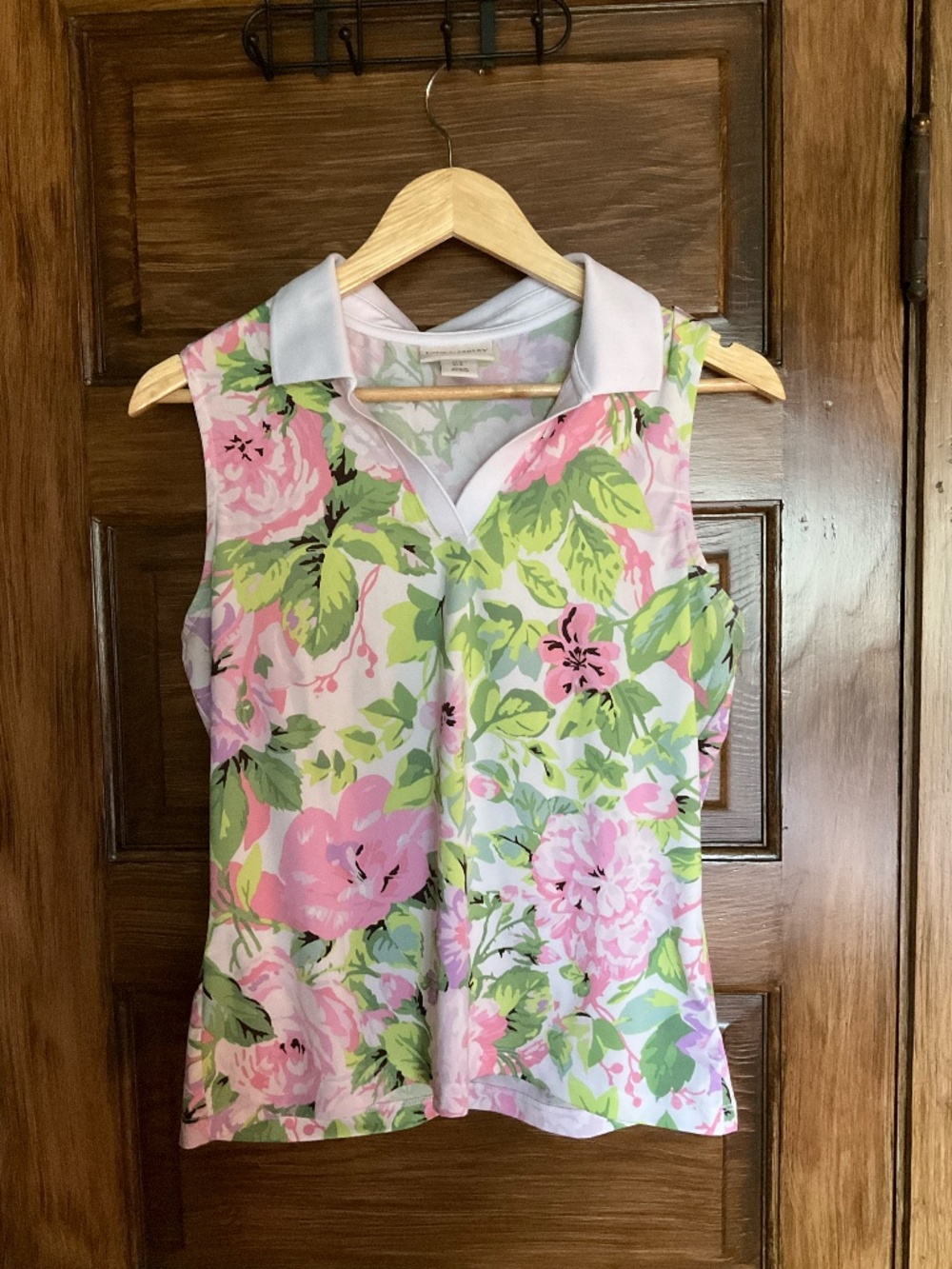 Laura Ashley Floral Golf Sleeveless Polo Medium